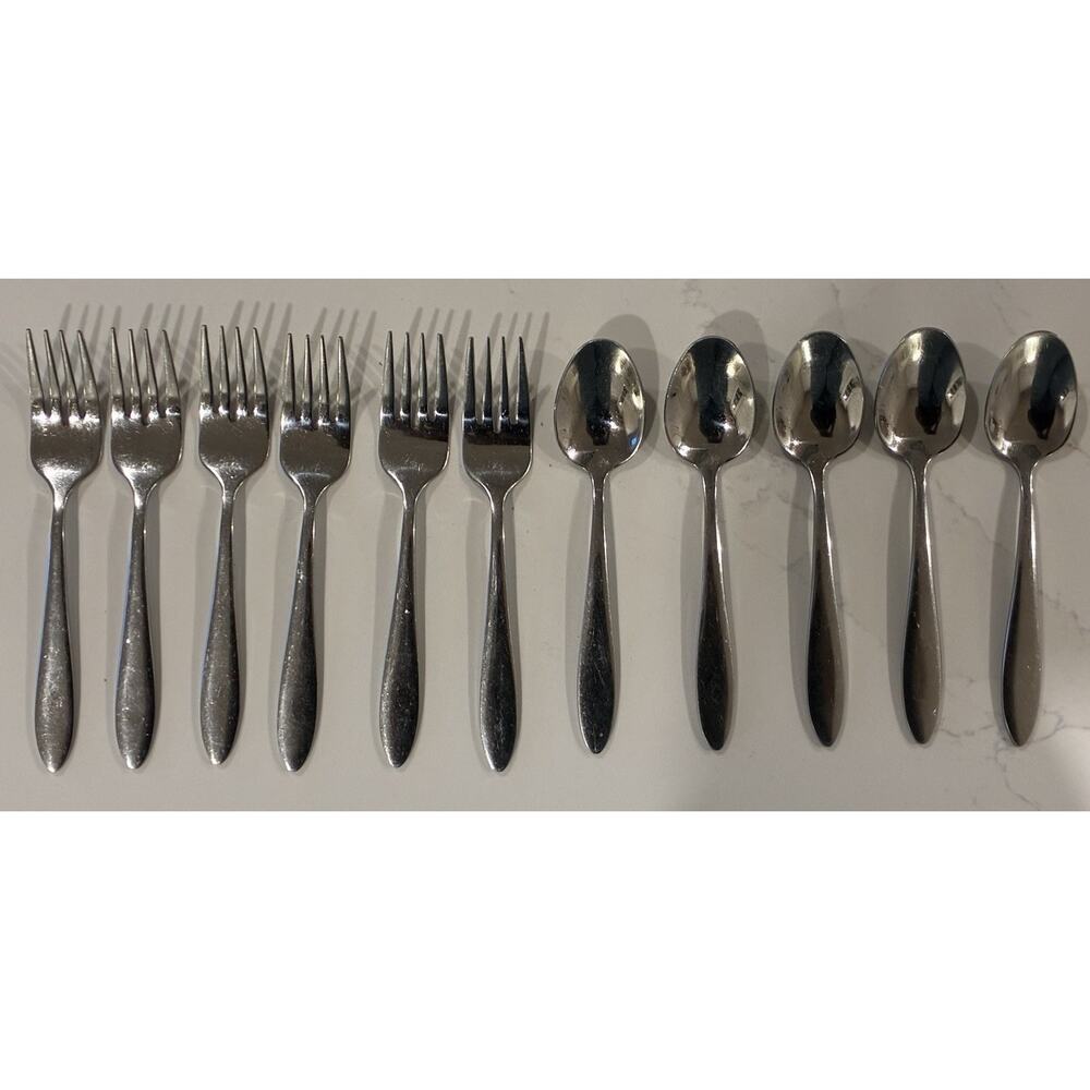 Lot Of 11 Oneida Silver Taylor (Stainless) Flatware Teaspoon 5 Desert Fork 6 6”